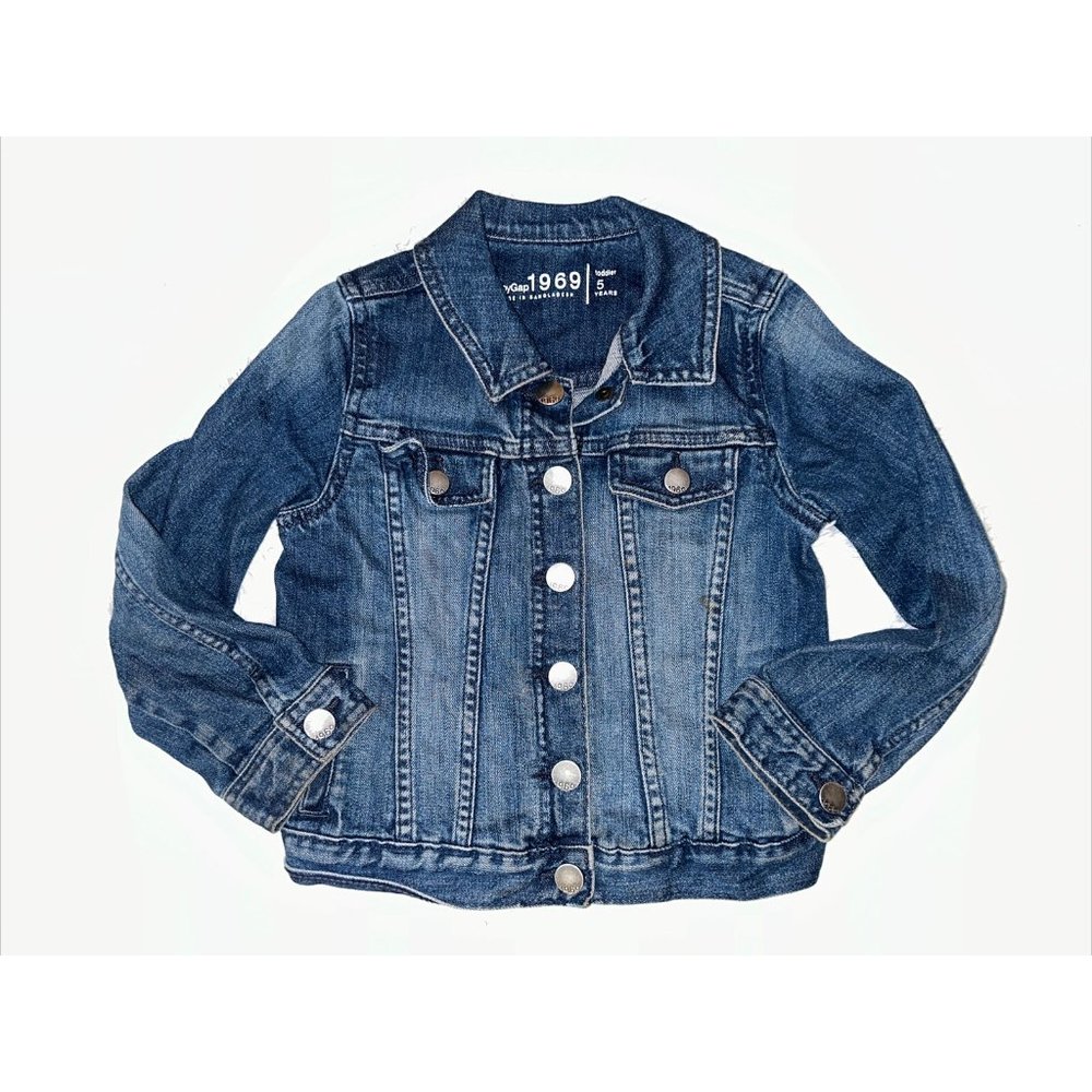 Girls Gap denim Blue Jean jacket size 5 5T Baby Gap Style Icon